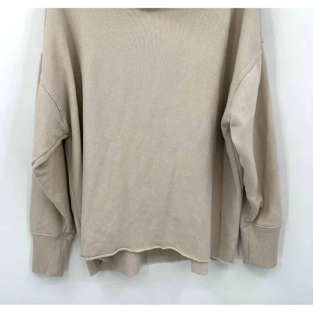NEW AERIE turtleneck sweater pullover long sleeve sweatshirt beige oversized M - Picture 4 of 9
